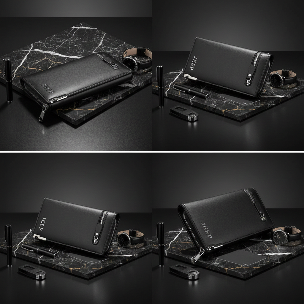 Black Premium Zip Wallet