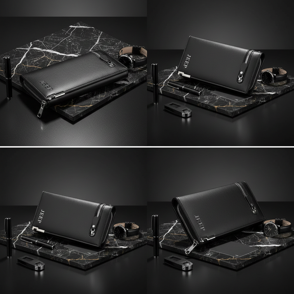 Black Premium Zip Wallet