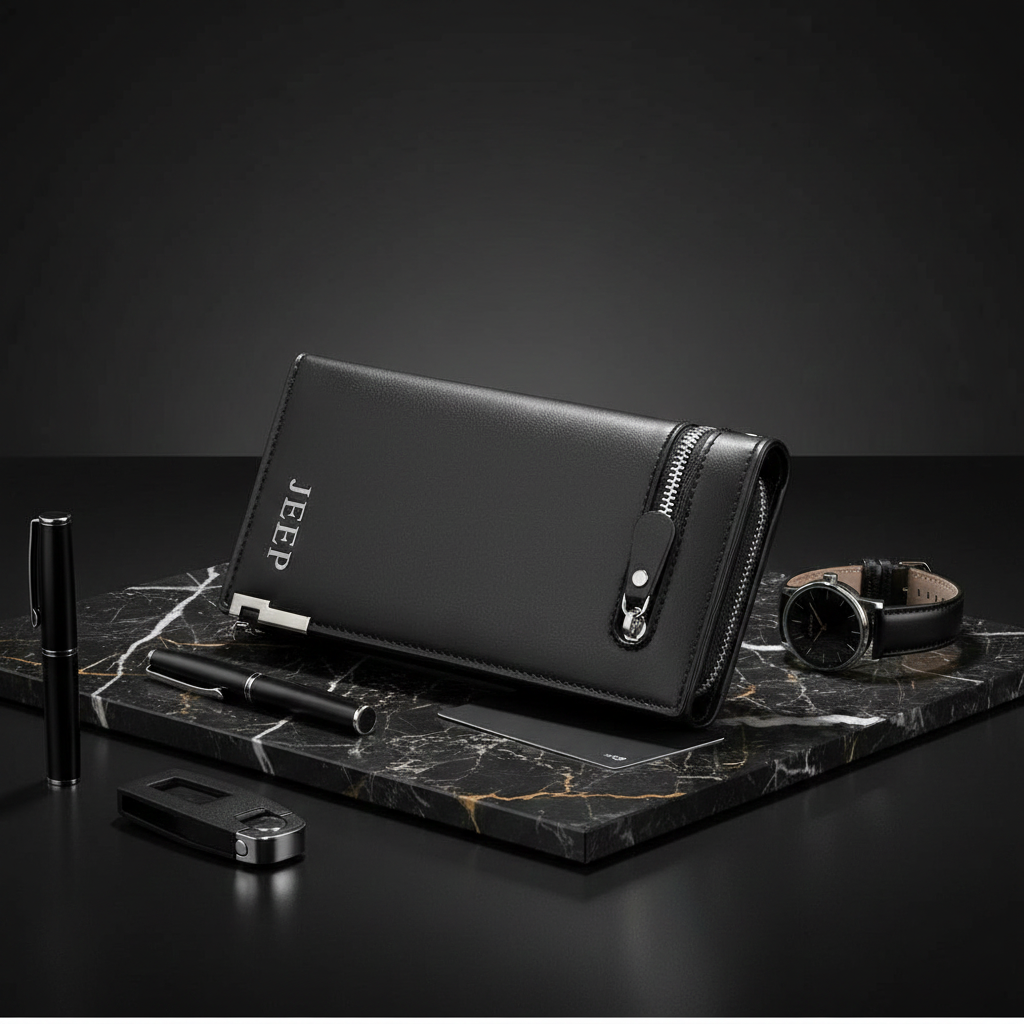 Black Premium Zip Wallet